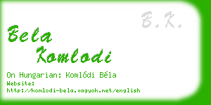 bela komlodi business card
